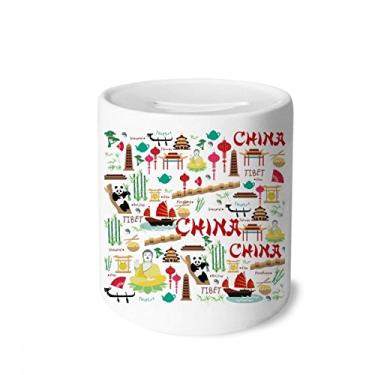 Imagem de DIYthinker China Bamboo Lantern Panda Dinheiro Caixa de Cerâmica Porta-Moedas Presente