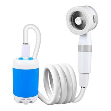 Imagem de Pegciuho Bomba de chuveiro portátil Chuveiro elétrico Chuveiro de acampamento ajustável conveniente Chuveiro de acampamento para viagens Jardinagem RV Mochila
