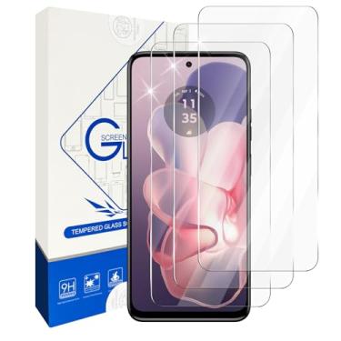 Imagem de NECARSIN Pacote com 3 protetores de tela para Motorola Moto G35 5G, vidro temperado HD, borda redonda 2,5D, dureza 9H, antiarranhões e sem bolhas
