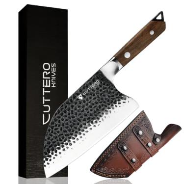 Imagem de Cuttero Faca de cutelo de açougueiro artesanal de 20 cm faca de chef sérvio