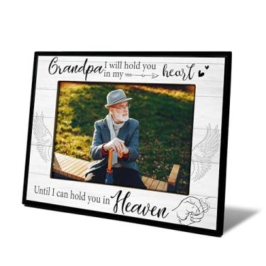 Imagem de OXRUN Porta-retrato de vovô, presentes de memorial para perda de vovô, presentes de simpatia do avô, moldura de luto 10 x 15 cm para inserção de foto de exibição de mesa - L02