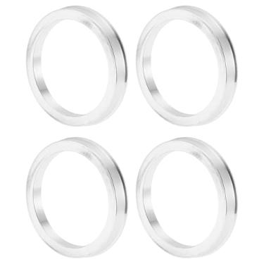 Imagem de INFINAUTO Anéis centralizados no cubo da roda do carro OD 72,6 mm para ID 59,6 mm Eixo central de rodas com absorção de choque Hubrings liga de alumínio tom prateado durável