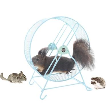 Imagem de Copfeu Roda de corrida para hamster, roda de esquilo, roda de hamster, roda de rato, hamster, silenciosa, animais pequenos, brinquedo de hamster, brinquedo de corrida ouriço (azul, 30 cm)