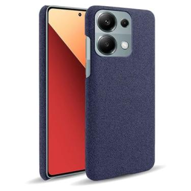 Imagem de Capa para Xiaomi Redmi Note 13 Pro 4G,Capa desenhada em lona,Case Protetora Ultrafina com Empunhadura Macia,Design em Tecido Antichoque e Antiarranhões-Blue