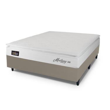 Imagem de Cama Box BaÃº Casal Hellen Mustang Espuma D45 Pillow Top 138x188x60cm