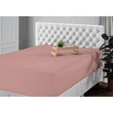 Imagem de Lençol Avulso com Elástico 400 Fios Micropercal Premium, Toque Acetinado e Proteção Antialérgica | Disponível King, Queen, Casal e Solteiro (Rose, King)