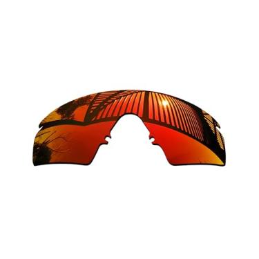 Imagem de MYCOURAG Lentes de reposição polarizadas com proteção UV para Oakley RazorBlades Nova armação de óculos de sol – Vermelho Fogo Revestido Espelhado Polarizado