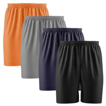 Imagem de Kit 4 Calção Short Futebol Basquete Vôlei Bermuda Dry Treino Academia-Masculino