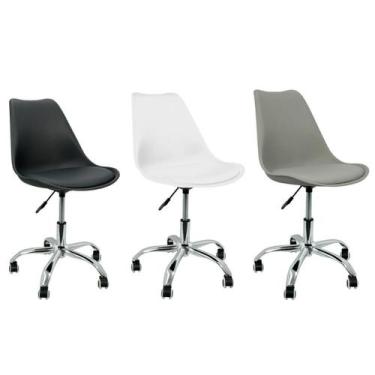 Imagem de Cadeira Leda Office Estofada Base Giratória Cromada - Magazine Roma, P