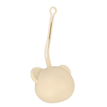Imagem de Caixa do Suporte da Chupeta, Recipiente Portátil Claro Simples Bonito da Chupeta do Silicone para o Carrinho (Cor de chá com leite)