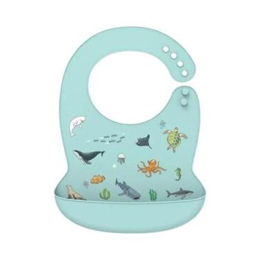 Imagem de Babador de Bebê de Silicone à Prova d'Água - Ajustável com Design de D