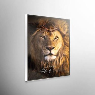 Imagem de Quadro Decorativo Leão da Tribo de Judá - AB Art, Branco, 80x120