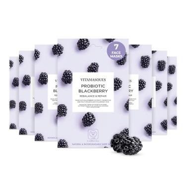 Imagem de Vitamasques Máscara Facial Probiótica De Amora, Pacote Com 7 Unidades - Máscara Facial Coreana Para Cuidados Com A Pele Que Reequilibra E Repara A Pele Com Ácido Hialurônico Multimolecular - Natura