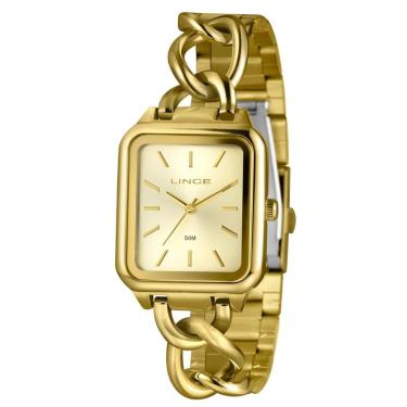 Imagem de Relógio Lince Feminino Ref: Lqg4825l30 C1kx Retangular Bracelete Dourado