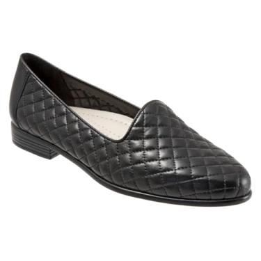Imagem de Trotters Liz - Mocassim feminino preto acolchoado, Quilte preto, 6.5