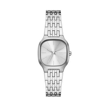 Imagem de Skagen Relógio feminino Mellem Lille de aço inoxidável prateado com três ponteiros, Prata