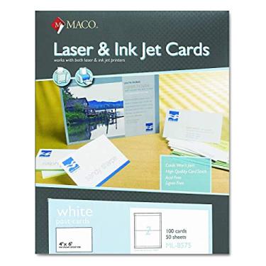 Imagem de MACO Cartões postais a laser/jato de tinta, 10 x 15 cm, 2 por folha, 100 por caixa (ML-8575)