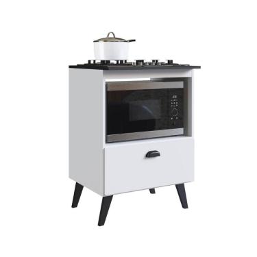 Imagem de Balcão com Porta Basculante para Forno e Cooktop 4 Bocas 60x51,7x85cm Bogotá Branco