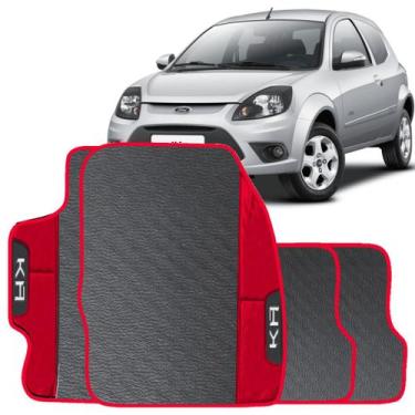 Imagem de Lindo jogo tapete 4 peças carro automotivo  na cor vermelho ford ka 20