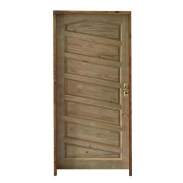 Imagem de Kit Porta de Madeira Mirabela 82 x 2,10  Bat.11cm Fech.Ext Taco de Gol