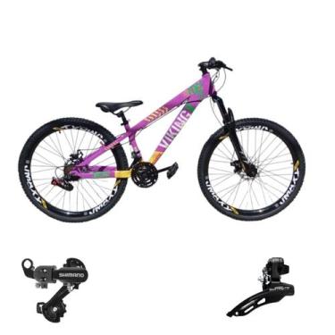 Imagem de Bicicleta Aro 26 Vikingx Aluminio Tuff 25 Mtb 24v Cambio Shimano Diant