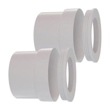 Imagem de Kit 2 Adaptador Saída Vaso Horizontal Com Anel 100Mm Branco - Estrela