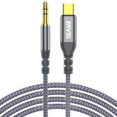 Imagem de ENVEL Cabo de áudio USB C para auxiliar de 3,5 mm 1,2 m, pacote com 2 adaptadores tipo C para fone de ouvido estéreo de carro de 3,5 mm compatível com iPhone 15 Pro Max 15 Plus, iPad Pro Galaxy S23,