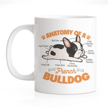 Imagem de RZHV Anatomia de um buldogue francês 325 ml, caneca engraçada de cerâmica para cães presentes para enfermeira veterinária assistente veterinária, presentes veterinários para técnico veterinário amante
