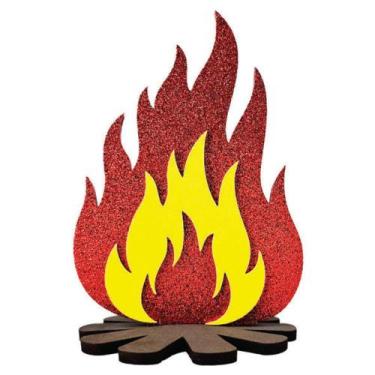Imagem de Decoração de Mesa Festa Junina Fogueira em EVA 3D Kit com 3 Un - Piffe