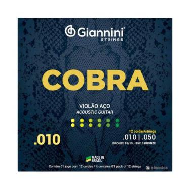Imagem de Encordoamento Para Violão de Aço de 12 Cordas Giannini Cobra - Calibre