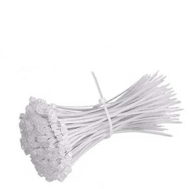 Imagem de 500/1000 peças de abraçadeira de plástico de nylon autotravante com tamanhos 5x300 e 4x200 para abraçadeiras de cabo com zíper e tira reutilizável, branca, 1,8x120 (1000 peças)