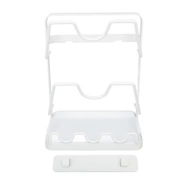 Imagem de Parede de tampa da tampa de maconha sem perfuração à prova de ferrugem de aço carbono tampa de panela com bandeja de drenagem para economia de espaço da organização de cozinha (2 Nível)