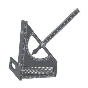 Imagem de Ioensy Régua Multiângulo 3D, Esquadro de Carpinteiro, Acessório para Medição em Marcenaria, Cinza, Tamanho real