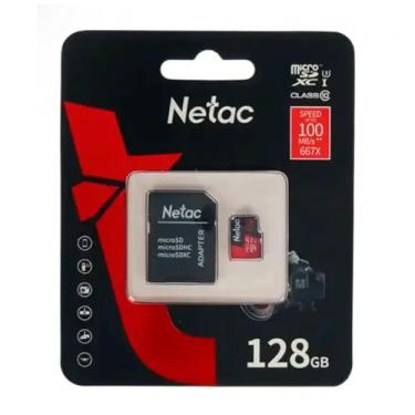 Imagem de CARTAO DE MEMORIA 128GB P500 EXTREME PRO MICRO SDXC CLASSE U3 C/ADAPT SD V30 A1 NETAC NT02P500PRO-128G-R - ATE 100MB/S