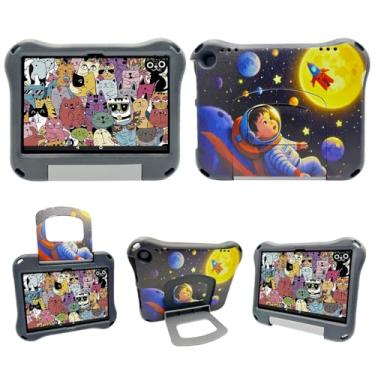 Imagem de Riaour Capa para tablet de 8 polegadas (compatível com 12ª/10ª geração 2024/2022/2020) Capa infantil leve à prova de choque conversível com alça (incompatível com iPad Samsung tablet de 8 polegadas