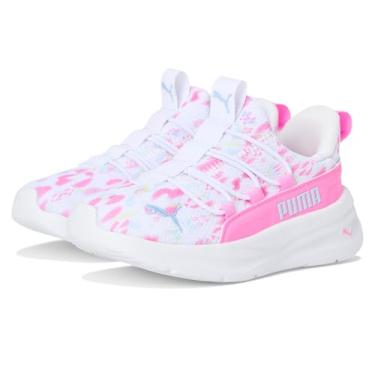 Imagem de PUMA Tênis infantil unissex Softride One4all sem cadarço (criança pequena), Branco/Rosa Pixel, 15
