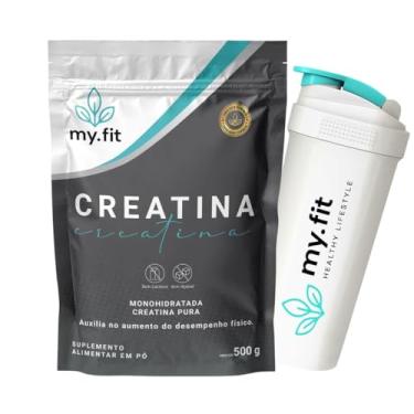 Imagem de Creatina 100% Pura - Monohidratada com Laudo - Embalagem Econômica, Refil 500g + Coqueteleira