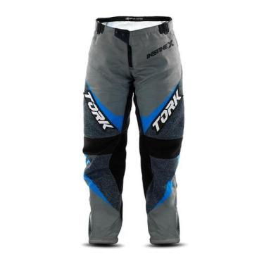 Imagem de Calça Motocross Enduro Trilha Off Road Pro Tork Insane X, Cinza, Azul,