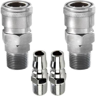Imagem de 2 engate rapido macho rosca 1/2 e pino 1/4 ar comprimido - AKME