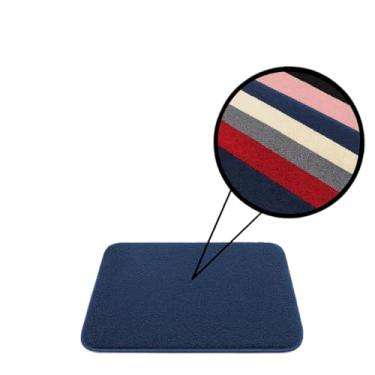 Imagem de Jogo de Tapetes para Banheiro 3 Peças - Algodão Pelúcia Super Macio e Antiderrapante | Conjunto com 2 Tapetes e 1 Capacho | Cores: Rosa, Preto, Branco, Marfim, Cinza (CAPACHO AZUL (1 PEÇA))