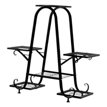 Imagem de IEUDNS Suporte para Plantas, Ornamento, Almofada Ajustável para Os Pés, Versátil, Ferro, Presentes, Plantador, Prateleiras, Suporte para Vasos de Flores, Sup, Preto