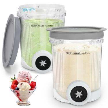 Imagem de NC700 Creami Pints para Ninja Swirl série NC700, recipientes Ninja Swirl com acessórios extra creami, recipientes Ninja Creami Deluxe de substituição para NC700, NC701, NC701Q e CN701CO.