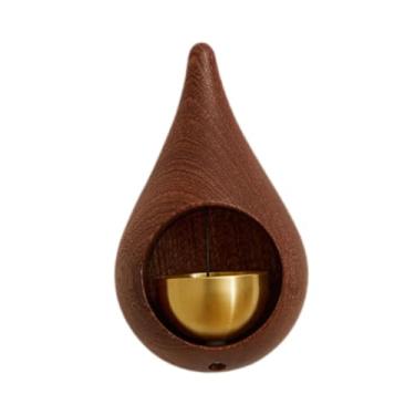 Imagem de Ｂｅｓｇａ Campainha de porta para lojistas, presente de inauguração, decorativa, campainha de madeira com sino de latão, para guarda-roupa de entrada, Cor Escura