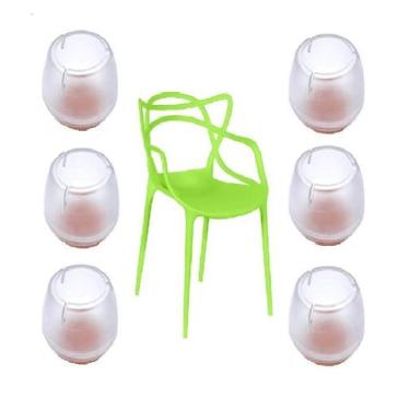 Imagem de Protetores Para Cadeira Silicone 17Mm - 21Mm Com Feltro 8Pçs - Geoprot