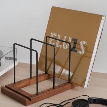 Imagem de Armazenamento de discos de vinil decorativo para até 75 discos individuais – O suporte de LP resistente organiza todos os seus álbuns clássicos favoritos, antigos ou recentes com estilo