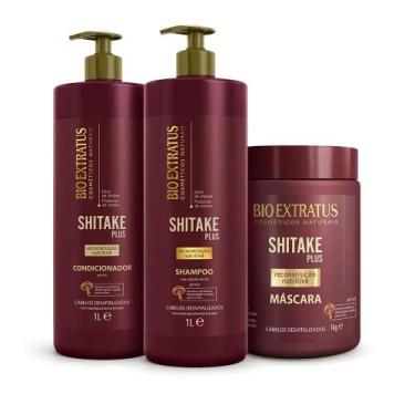 Imagem de Kit Bio Extratus Shitake Plus Shampoo + Cond + Máscara 1L/Kg