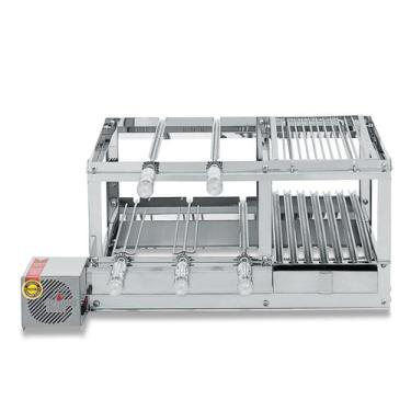 Imagem de Churrasqueira CONJUGADA Inox Multifunções 71cm - 5 Espetos Giratórios 