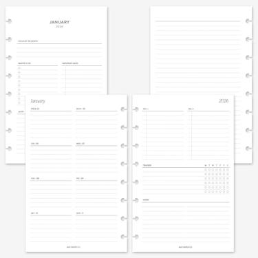 Imagem de MAY PAPER CO. 2026 Half Letter 2025 Week on Two Pages Weekly Planner Insert Agenda Refil para caderno de 8 discos Levenger Circa Junior, Arc by Staples, TUL Junior 13 x 21 cm (semanal com rastreador)