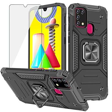 Imagem de Asuwish Capa de telefone para Samsung Galaxy M30s M21 M31/M21s/F41 e protetor de tela de vidro temperado acessórios suporte de anel protetor de suporte Gaxaly 31M Prime Glaxay M 30s 21M feminino
