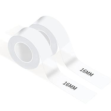 Imagem de RUNSEW Fita adesiva compatível com impressoras térmicas MakeID do modelo M1 L1 Q1, adesivos contínuos à prova d'água antióleo resistentes a arranhões (2 rolos, 16 mm x 4 m), adequado para casa e